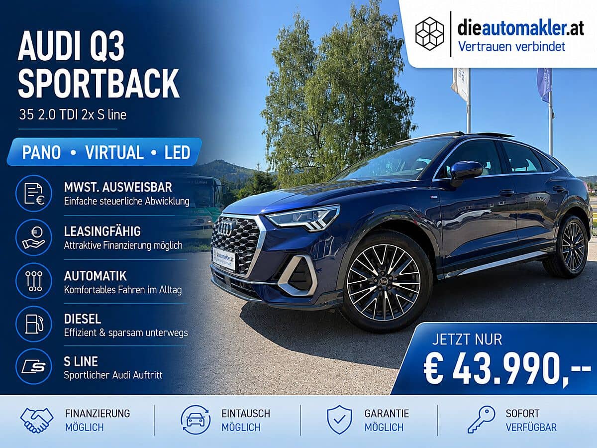 Audi Q3 Sportback 35 2.0 TDI 2x S line |PANO|VIRTUAL|LED| - Bild 1