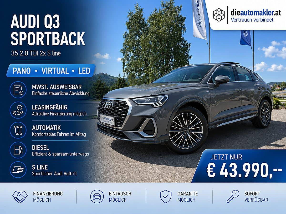 Audi Q3 Sportback 35 2.0 TDI 2x S line |PANO|VIRTUAL|LED| - Bild 1