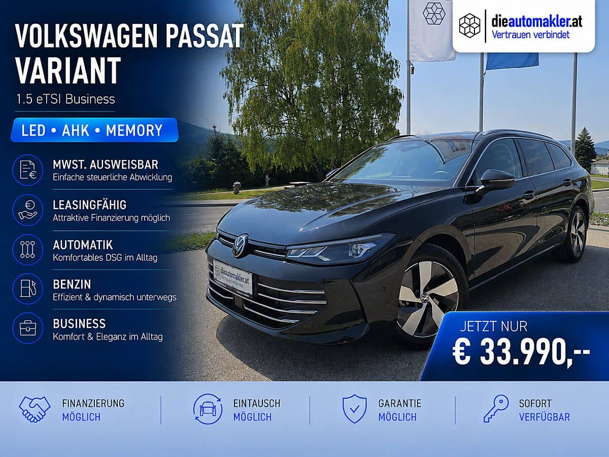 VW Passat Variant 1.5 eTSI Business |LED|AHK|MEMORY| - Bild 1