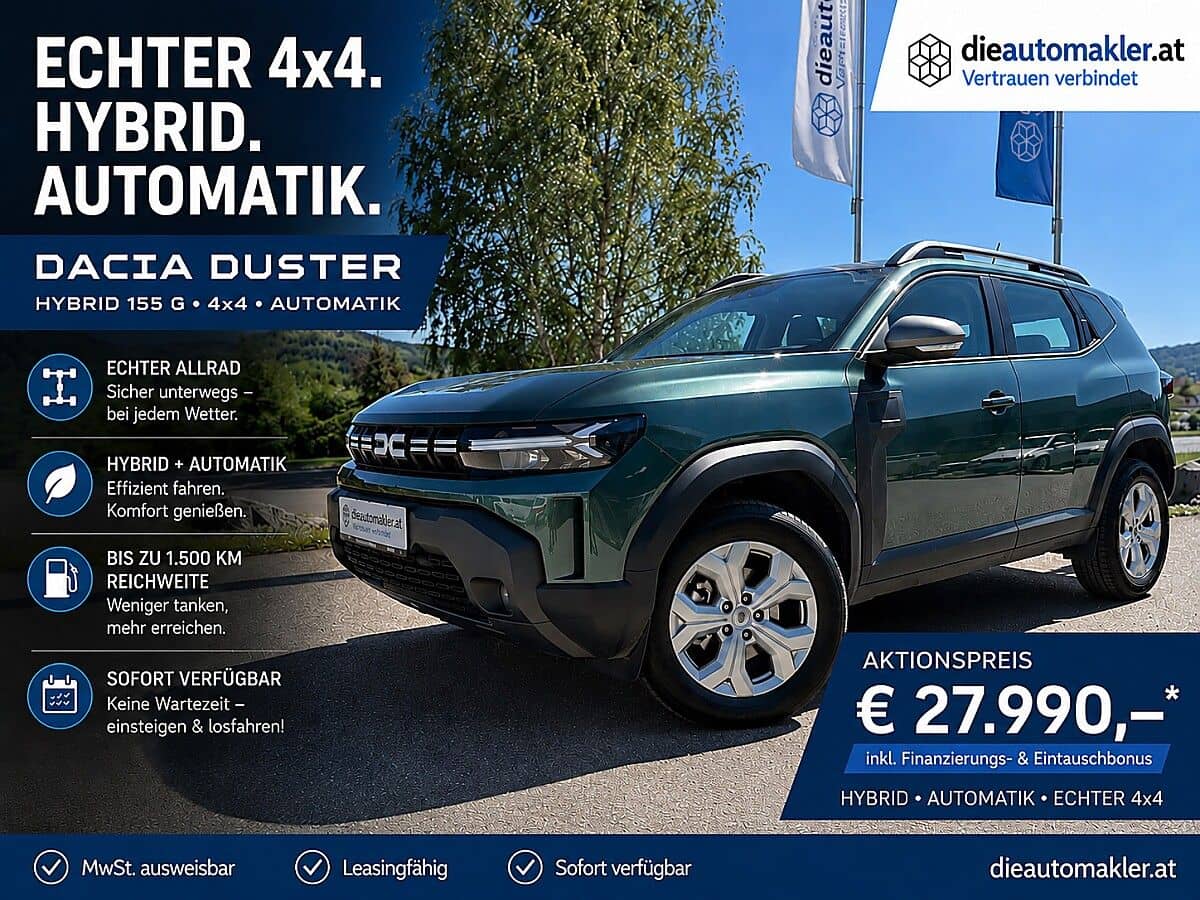 Dacia Duster ECHTER 4x4. HYBRID. AUTOMATIK. € 27.990,-* - Bild 1