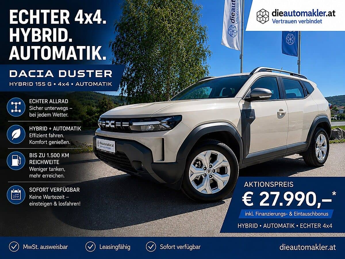 Dacia Duster ECHTER 4x4. HYBRID. AUTOMATIK. € 27.990,-* - Bild 1