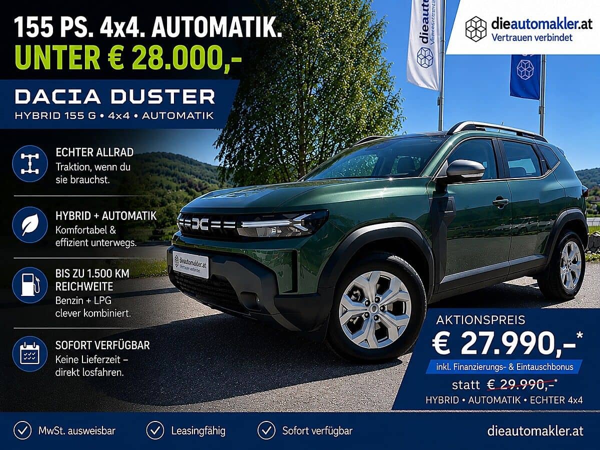 Dacia Duster 155 PS. 4x4. AUTOMATIK. UNTER € 28.000,- - Bild 1