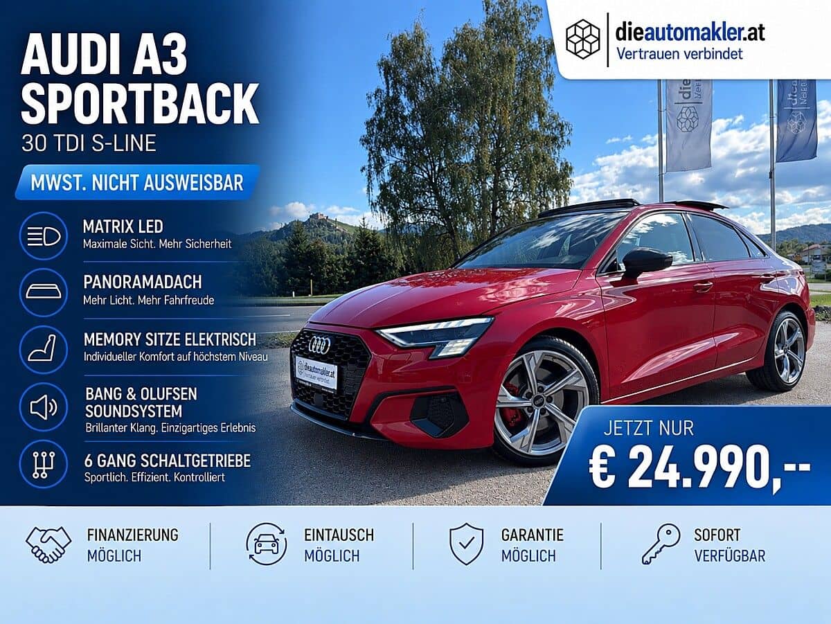 Audi A3 30 TDI S-LINE| MATRIX | PANO | B&O | MEMORY | ACC - Bild 1