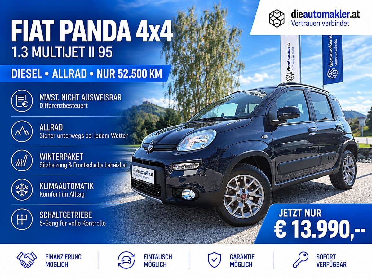 Fiat PANDA 4x4 1.3 MULTIJET II 95 – NUR 52.500 KM | DIESEL | 4x4 | WINTERPAKET - Bild 1