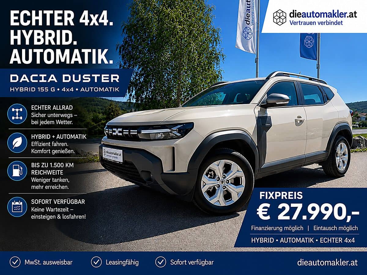 Dacia Duster ECHTER 4x4. HYBRID. AUTOMATIK. | FIXPREIS € 27.990,-| - Bild 1
