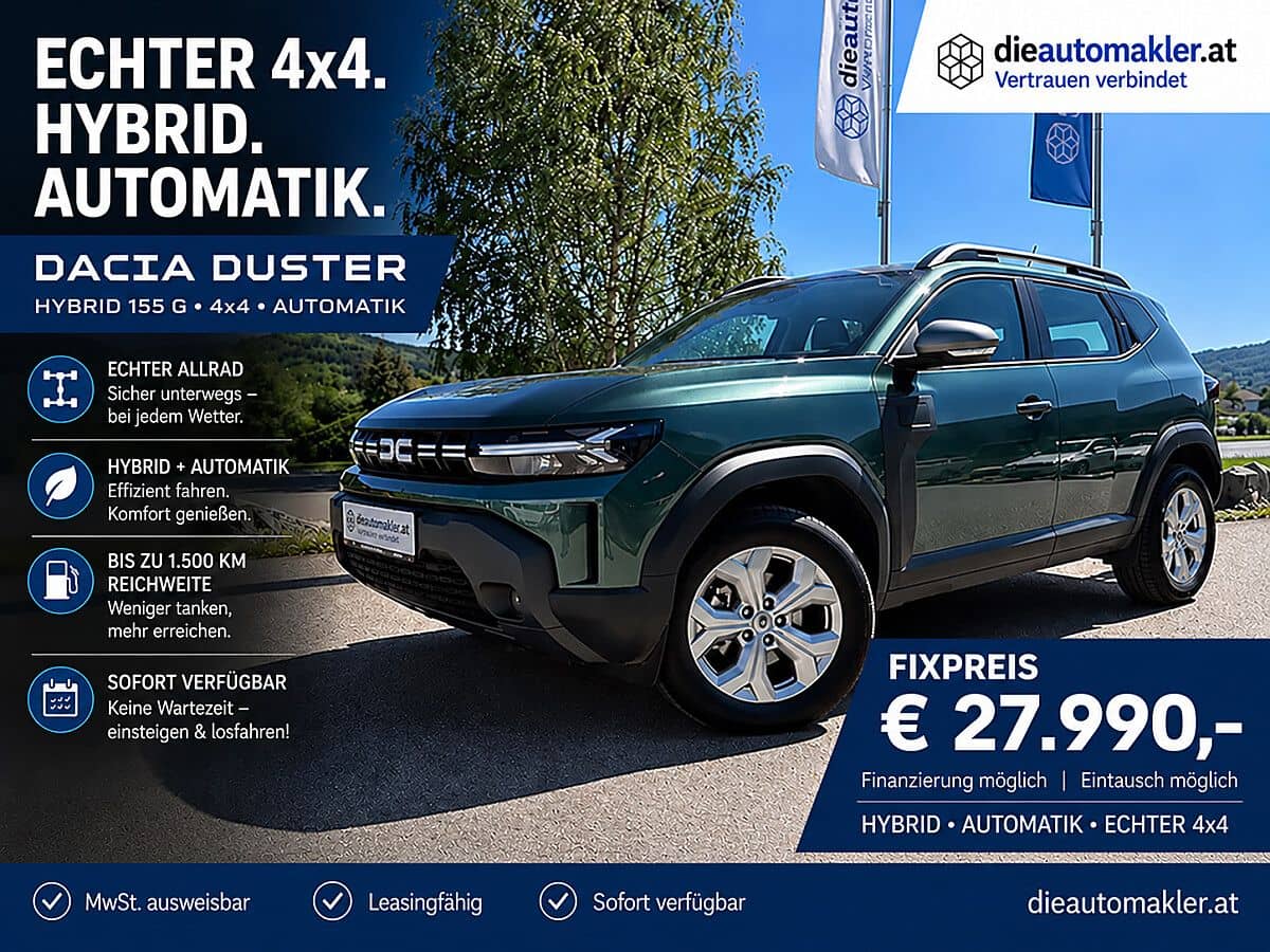 Dacia Duster ECHTER 4x4. HYBRID. AUTOMATIK |FIXPREIS € 27.990,-| - Bild 1