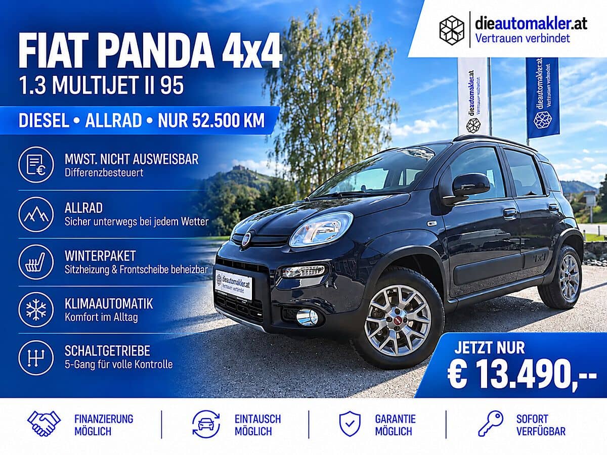 Fiat PANDA 4x4 1.3 MULTIJET II 95 – NUR 52.500 KM | DIESEL | 4x4 | WINTERPAKET - Bild 1